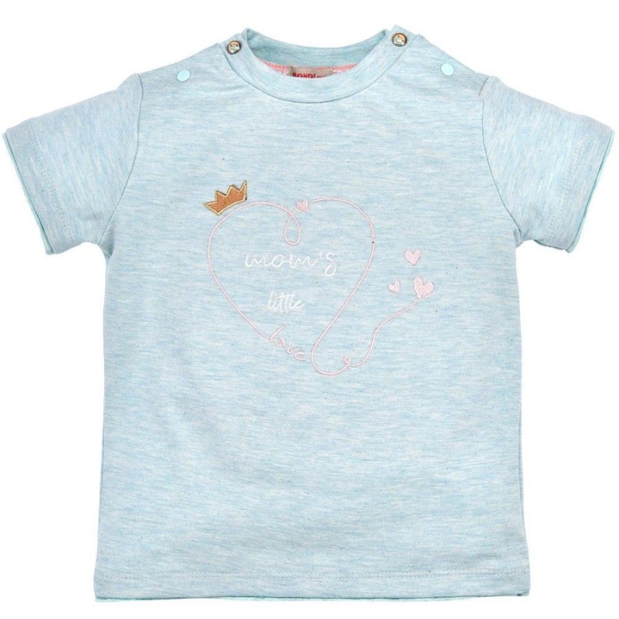 Madchen BONDI Fur´S Baby | Bondi Baby Kinder T-Shirt "Mom'S Little Love" 86572 - Mint | Kurzarmshirt