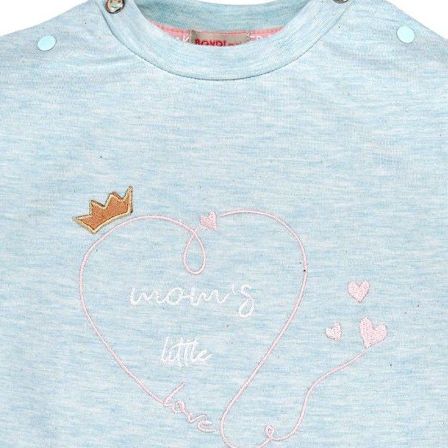 Madchen BONDI Fur´S Baby | Bondi Baby Kinder T-Shirt "Mom'S Little Love" 86572 - Mint | Kurzarmshirt