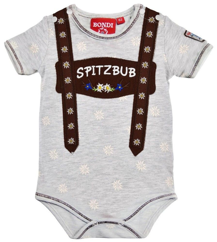 Jungen BONDI Baby Bodys | Bondi Baby Body Unterziehbody "Spitzbub" 91378 | Grau