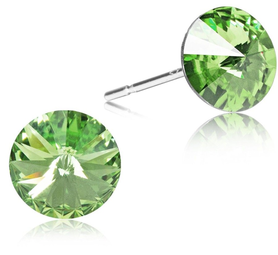 Schmuck LUISIA® | Luisia® Ohrstecker Mit Kristallen Von Swarovski® - 6 Mm Peridot / Apfelgrun