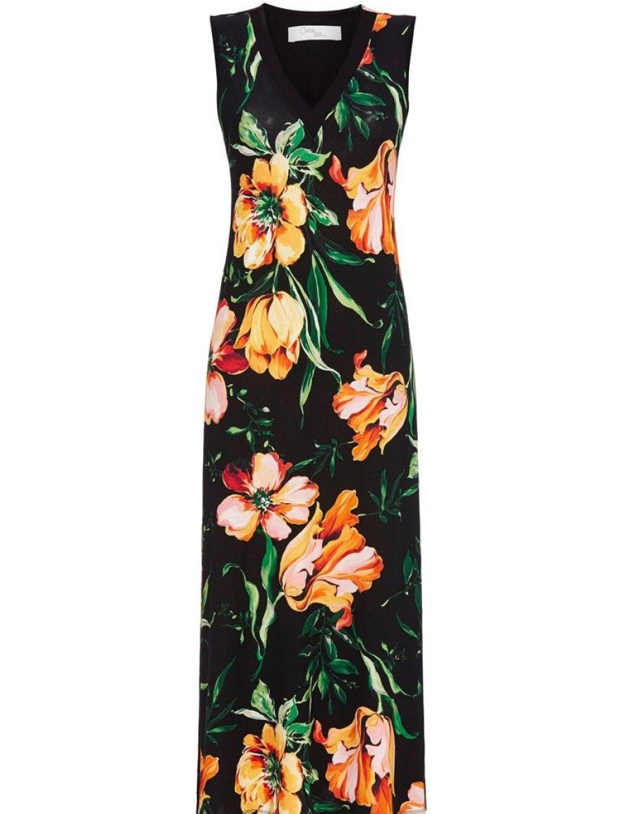 Damen Chérie Line Nachtwasche | Ringella Damen Kleid Mit Floraldessin "Tropical" 3271113 | Schwarz