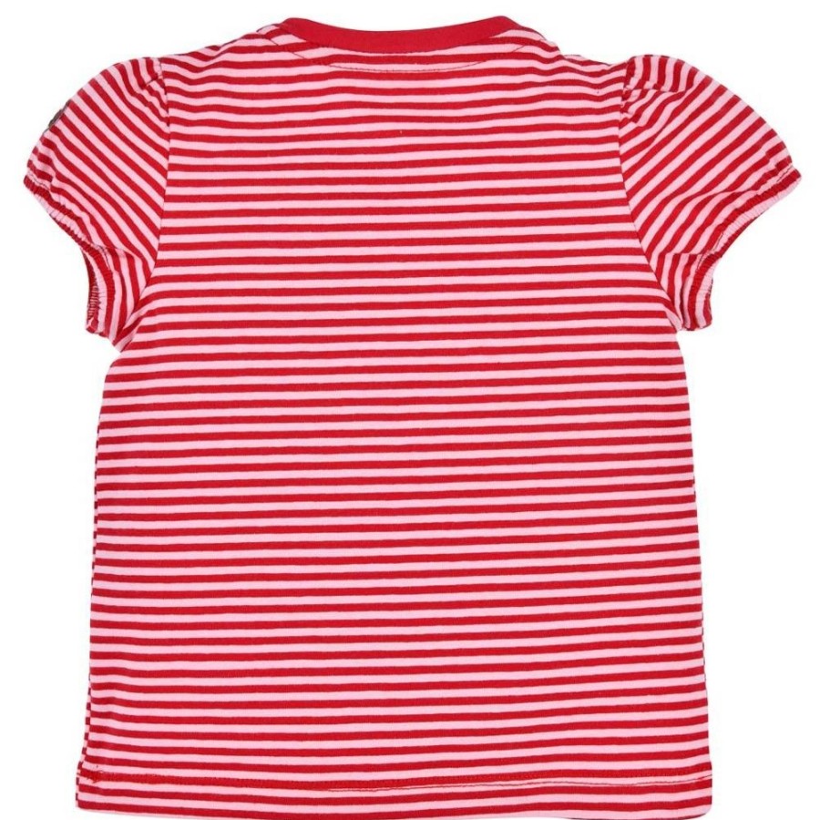 Madchen BONDI Fur´S Baby | Bondi Baby Madchen T-Shirt "Zuckermaus" 86750 | Rot Weis Geringelt