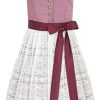 Damen Bergweiss Trachten Dirndl | Bergweiss Trachten Damen Dirndl Salloa - Bordeauxrot / Weiss 65Cm