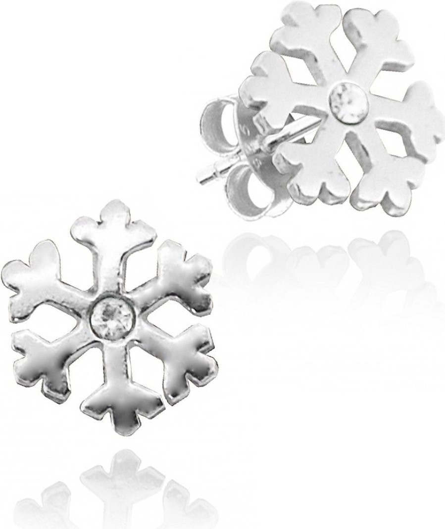 Schmuck LUISIA® | Luisia® Ohrstecker Schneeflocke Mit Kristall Von Swarovski® - 925 Sterling Silber - Kristall