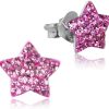 Schmuck LUISIA® | Luisia® Ohrringe Stern Mit Kristallen Von Swarovski® - 925 Sterling Silber - Pink