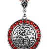 Schmuck Trachtenland | Trachten Halskette Mit Hirsch Strass Medaillon - Rot