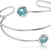 Schmuck LUISIA® | Luisia® Spiral Armreif "Fjella" Mit Zwei Kristallen Von Swarovski® - Silber / Aquamarine