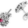 Schmuck Trachtenland | Luisia® Edelweis Ohrringe Marla Mit Kristallen Von Swarovski® - Pink