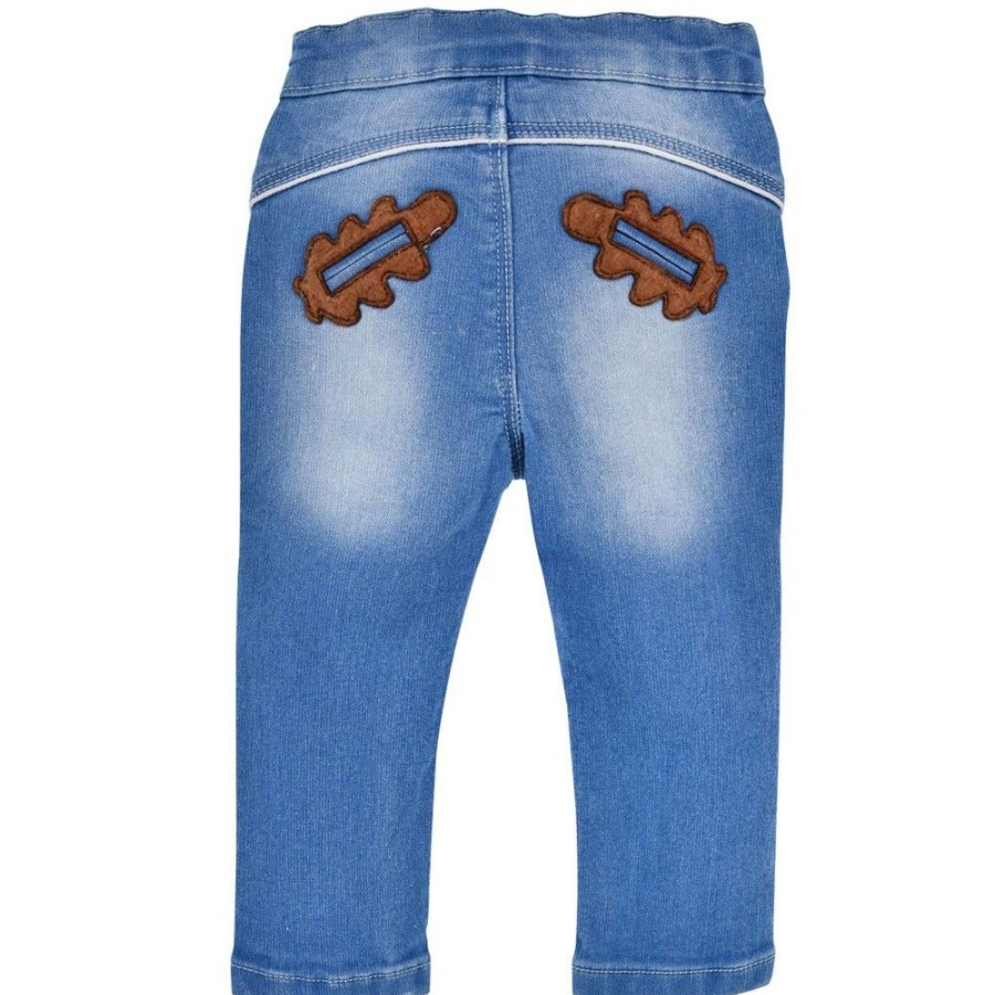 Jungen BONDI Lederhosen | Bondi Lange Baby Jungen Jeans "Lausbub" 91642 | Blue Denim