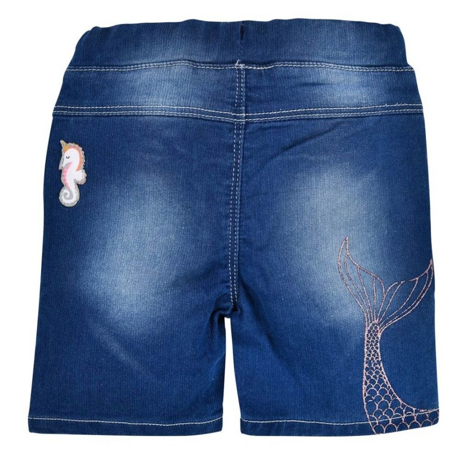 Madchen BONDI Hosen | Bondi Baby Madchen Jeansshort Bermuda "Marine Life" 86698 | Blue Denim