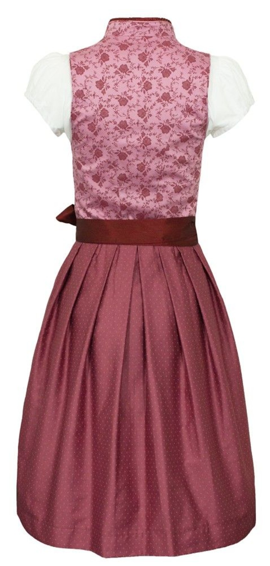 Madchen Turi Landhaus Dirndl | Turi Jugend Dirndl "Nicole" Mit Stehkragen 3Tlg. | Rosa Rot