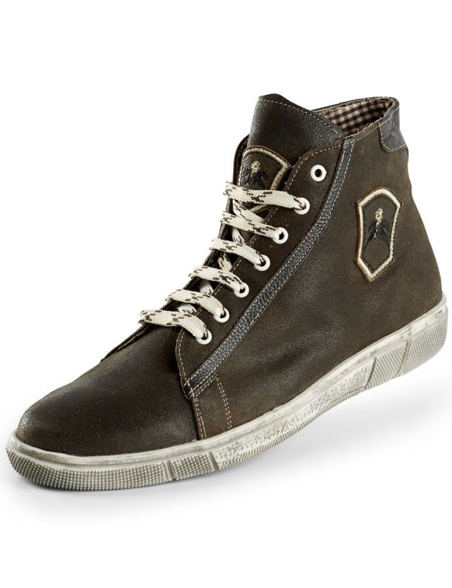 Herren Maddox Sneaker | Maddox Herren Trachten Leder Schuhe Hohe Sneaker "Marinus" | Bernstein