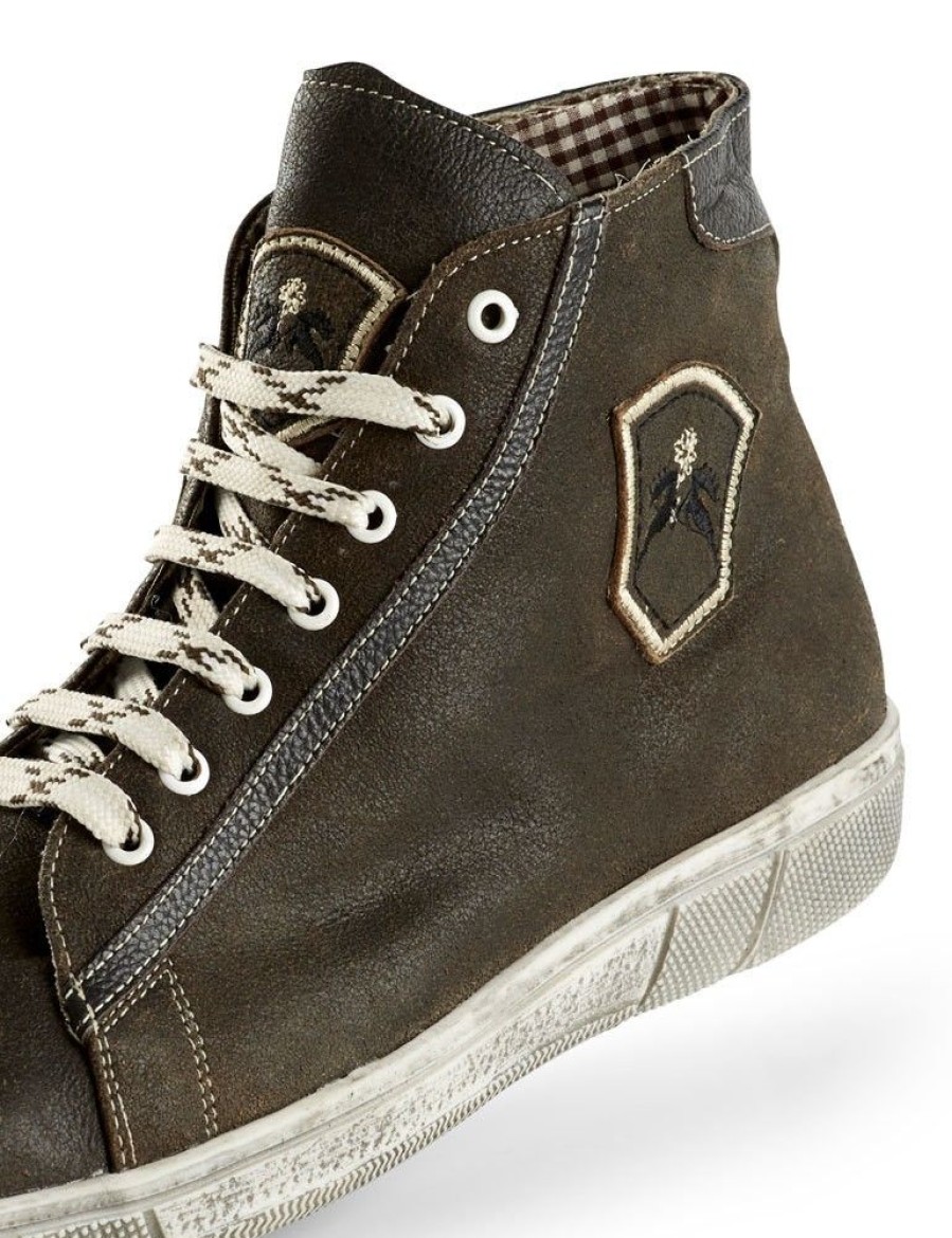 Herren Maddox Sneaker | Maddox Herren Trachten Leder Schuhe Hohe Sneaker "Marinus" | Bernstein