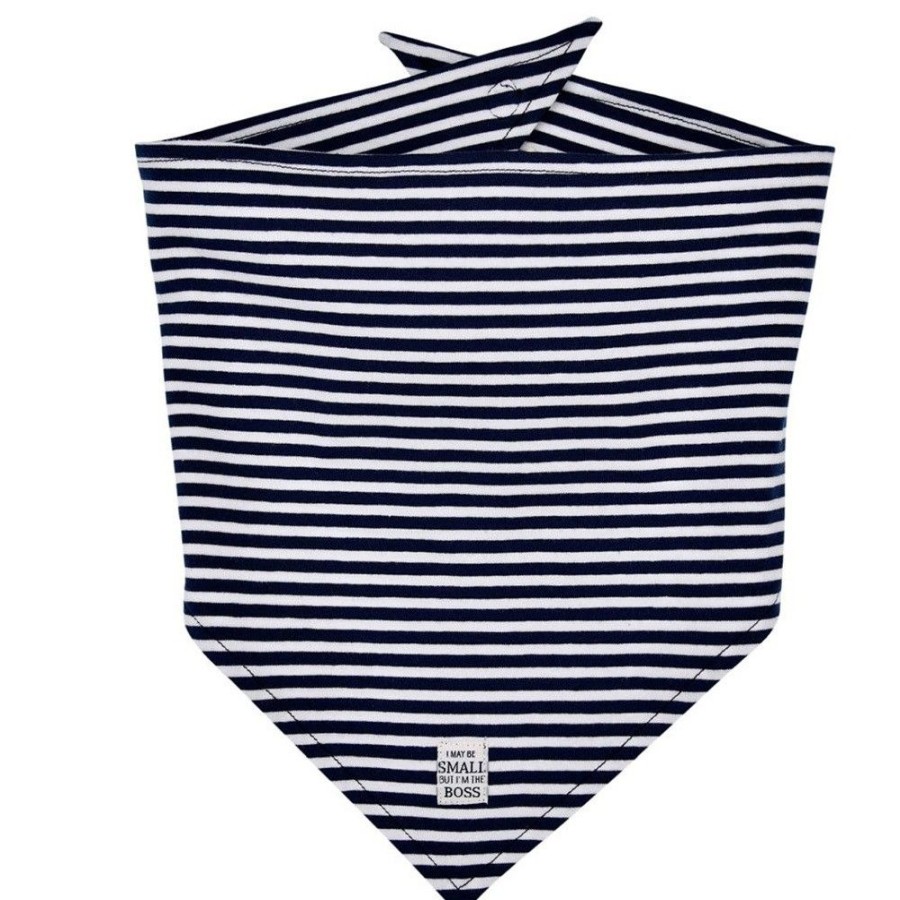 Jungen BONDI Trachtentucher | Bondi Baby Halstuch "Small Boss" 93685 - Navy / Weis | Dreieckstuch