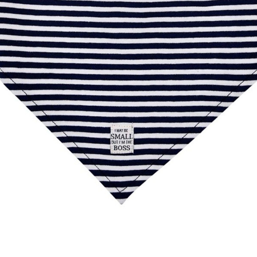 Jungen BONDI Trachtentucher | Bondi Baby Halstuch "Small Boss" 93685 - Navy / Weis | Dreieckstuch