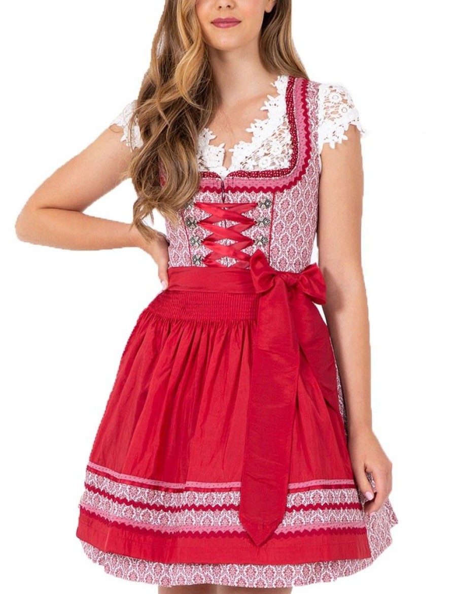 Damen Krüger MADL Dirndl | Kruger Madl Damen Dirndl "Zea" 046375 | Bordeaux Rot 50Cm