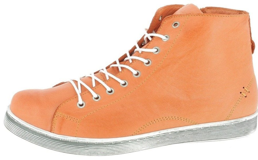 Damen Andrea Conti Sneaker | Andrea Conti Hohe Sneaker Fur Damen - Leder Schnurschuhe 0341500 - Papaya