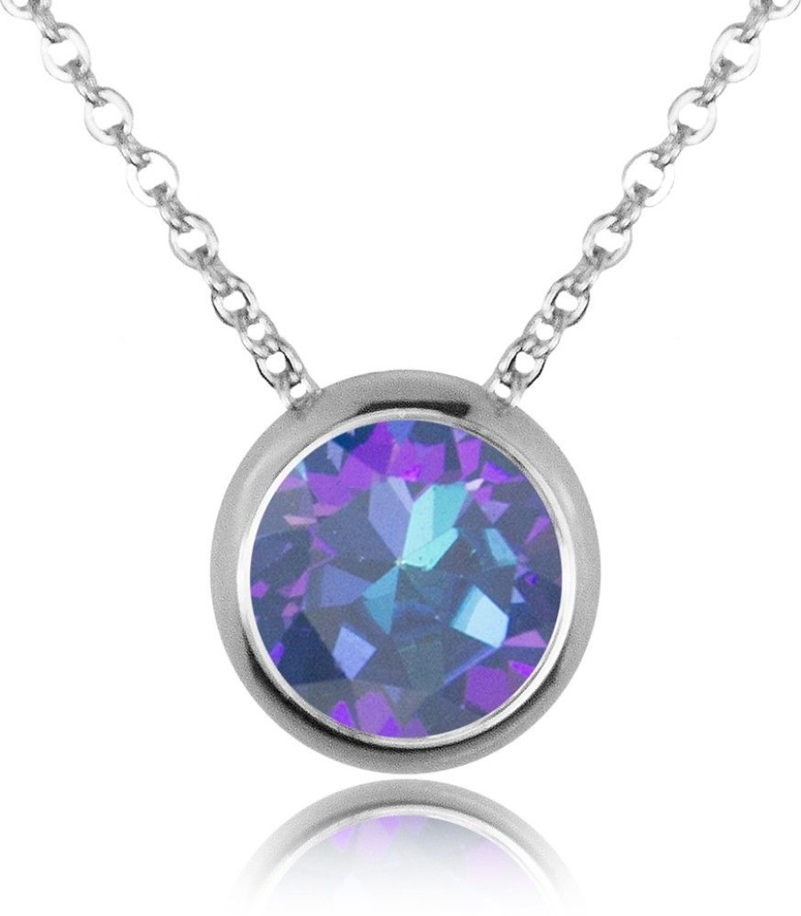 Schmuck LUISIA® | Luisia® Halskette "Ciri" Mit Kristallen Von Swarovski® - 11 Mm - Silber / Royal Blue Delite