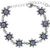 Schmuck Trachtenland | Silbernes Strass Armband Mit Bluten - Hellblau