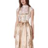 Damen KRÜGER COLLECTION Dirndl | Kruger Dirndl "Neila" Mit Spitzenschurze 116365 | Natur - 70Cm