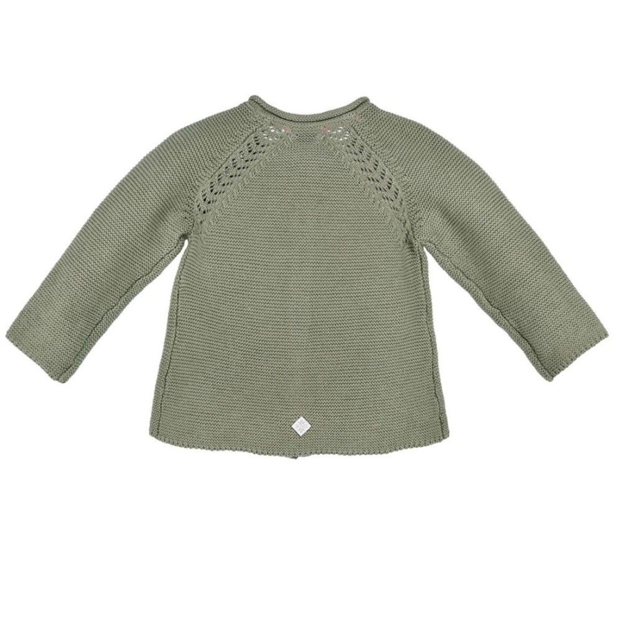 Madchen BONDI Fur´S Baby | Bondi Baby Madchen Strickjacke "Jungle" Mit Stickereien 86604 | Olivgrun