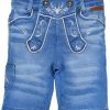 Jungen BONDI Lederhosen | Bondi Jungen Trachten Jeans Bermuda 29909 | Blue Denim