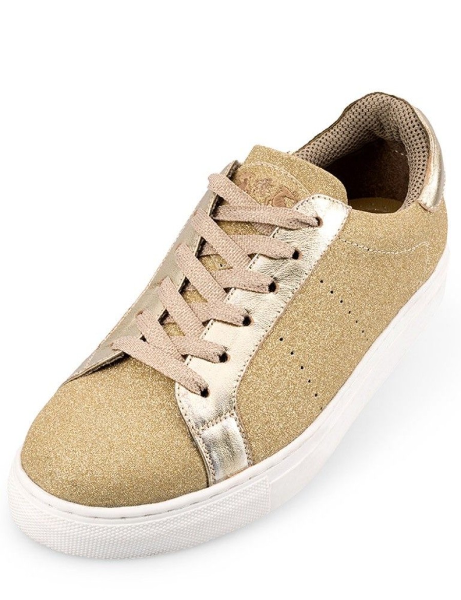 Damen Maddox Sneaker | Maddox Damen Glitzer Schuhe Sneaker "Patrizia" | Gold