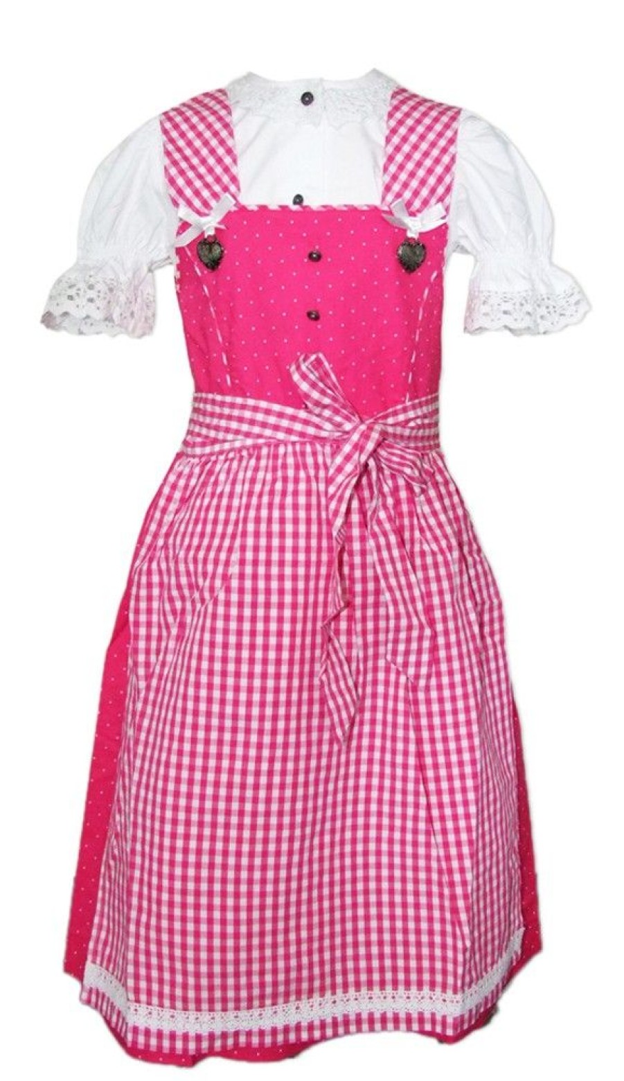 Madchen Isar-Trachten Dirndl | Isar-Trachten Kinder Dirndl "Michelle" 3-Tlg. Mit Bluse 52407 | Traditionell Pink