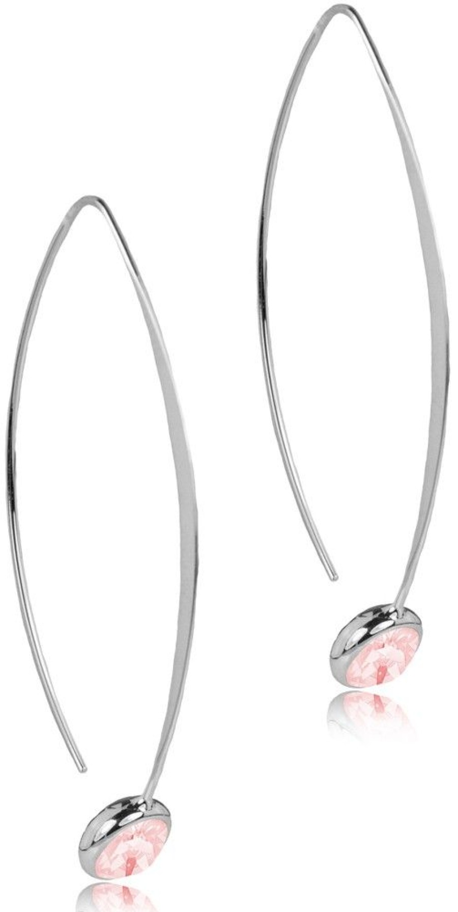 Schmuck LUISIA® | Luisia® Durchzieher Ohrringe "Ciri" Mit Kristallen Von Swarovski® - Silber / Light Rose