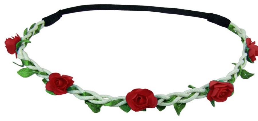 Madchen Trachtenland Hute & Haarschmuck | Blumen Haarband "Bella" Mit Kleinen Rosen | Rot