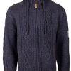 Herren Maddox Janker & Strickjacken | Maddox Herren Trachten Strickjacke "Waidsee" Mit Kapuze | Blau