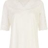 Damen Nina von C. Blusen & Shirts | Nina Von C. Spitzenshirt Halbarm Trachtenbluse 16460892 | Champagner