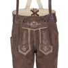 Jungen Isar-Trachten Lederhosen | Isar-Trachten Kinder Kniebund Lederhose "Florian" 51817 | Braun