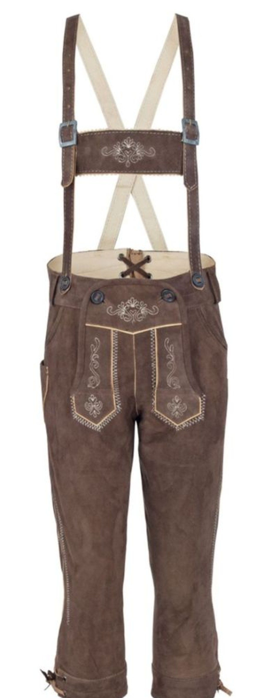 Jungen Isar-Trachten Lederhosen | Isar-Trachten Kinder Kniebund Lederhose "Florian" 51817 | Braun