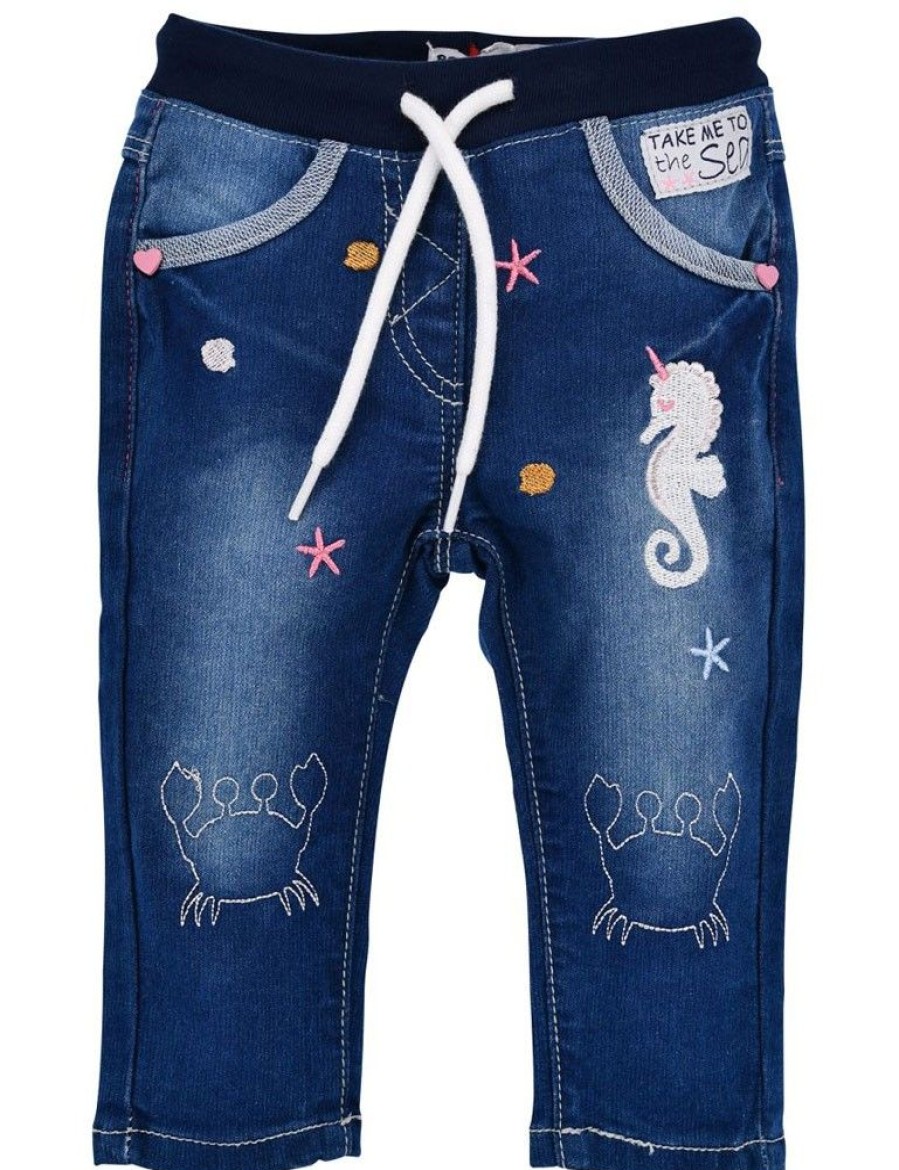 Madchen BONDI Hosen | Bondi Baby Madchen Jeans "Marine Life" 86699 | Blue Denim