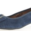 Damen Andrea Conti Pumps | Hirschkogel Flache Damen Pumps "Juna" Mit Zierschnalle 3009220 - Dunkelblau