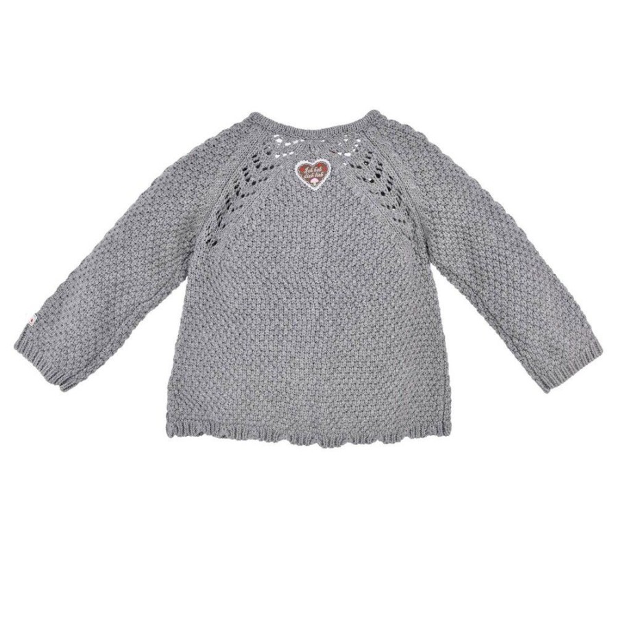 Madchen BONDI Jacken | Bondi Baby Madchen Strickjacke "Rehkitz" 86681 | Grey Melange