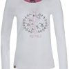 Damen Piz Palü Blusen & Shirts | Piz Palu Damen Langarmshirt "Gerach" Mit Hirsch Stickerei | 010025 - Weis