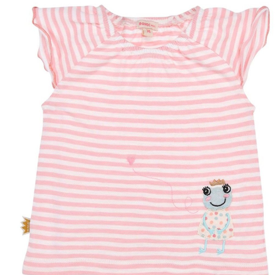 Madchen BONDI Blusen / Shirts | Bondi Kinder T-Shirt "Froschkonig" 86570 - Rosa / Weis | Madchen Kurzarmshirt