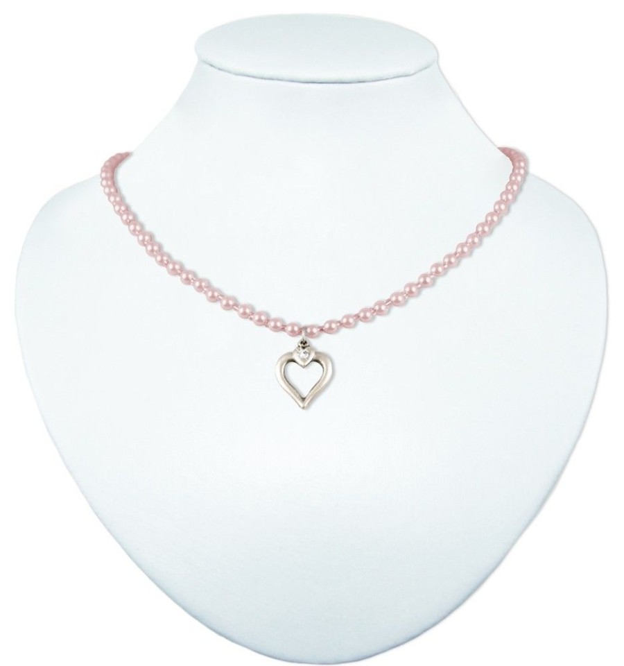 Schmuck LUISIA® Halsketten | Luisia Perlenkette Eva Mit Herzanhanger - Rosa