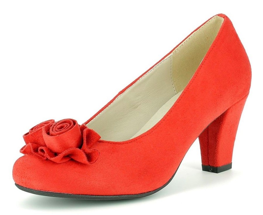 Damen Andrea Conti Pumps | Hirschkogel By Andrea Conti - Damen Pumps Mit Blume - Rot