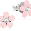 Schmuck LUISIA® | Luisia® Ohrstecker Blume - 925 Sterling Silber Rosa