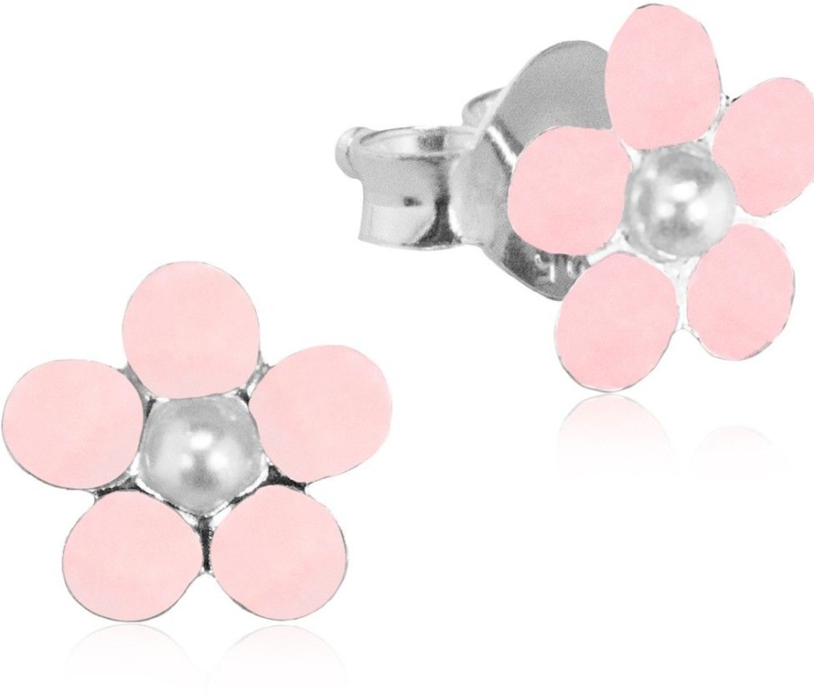 Schmuck LUISIA® | Luisia® Ohrstecker Blume - 925 Sterling Silber Rosa