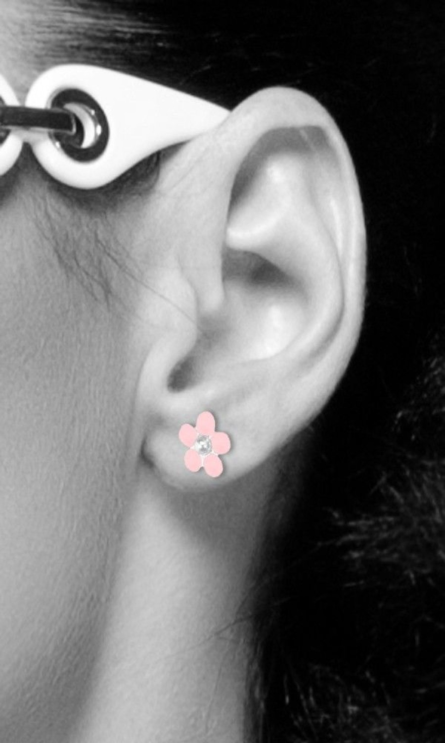 Schmuck LUISIA® | Luisia® Ohrstecker Blume - 925 Sterling Silber Rosa