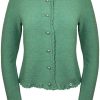 Damen Huber Mode & Tracht Trachtenjacken | Huber Trachten Strickjacke "Alma" - Merino Mit Spitzenabschluss | Grun