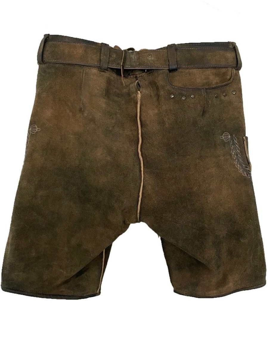 Herren Maddox Lederhosen | Maddox Kurze Herren Lederhose "Klostersee" Mit Gurtel | Antik Ziller