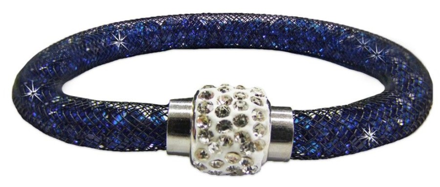 Schmuck Trachtenland | Stardust Armband Einreihig Mit Glitzerkristallen Blau