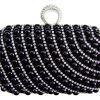 Damen Trachtenland Handtaschen | Elegante Damen Clutch Abendtasche "Big Pearl" - Schwarz