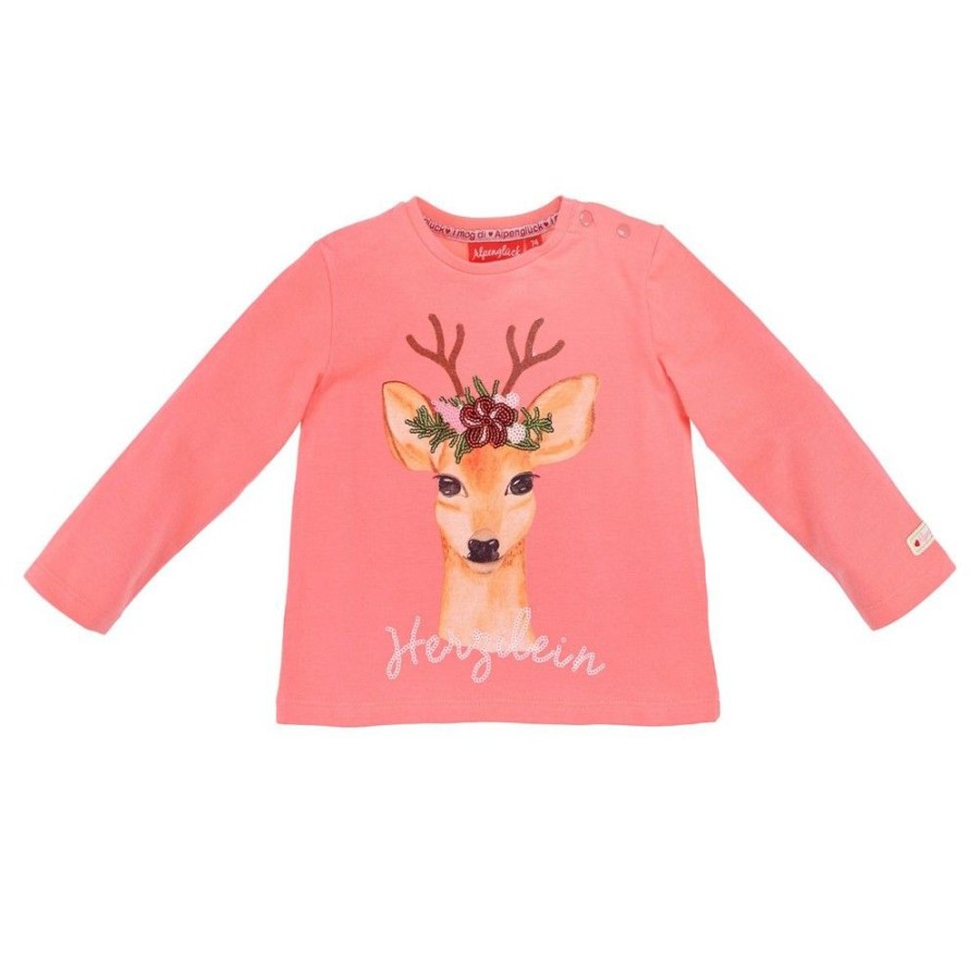 Madchen BONDI Fur´S Baby | Bondi Baby Madchen Langarmshirt "Herzlein" 86671 | Candy Rosa