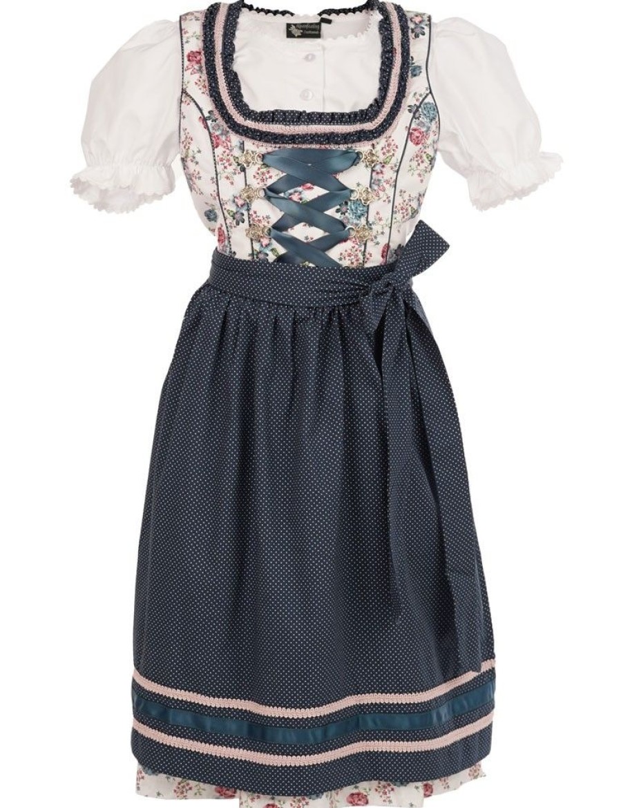 Madchen Maddox Dirndl | Maddox Kinder Dirndl "Rosalie" 3-Tlg. | Streublumchen Weis Blau Rosa